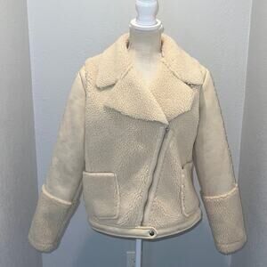 Catherine Malandrino Faux Leather Faux Fur Moto Jacket - NWT - Size M